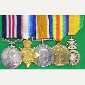 GVR WW1 MILITARY MEDAL & TRIO WITH FRENCH MEDAL MILITAIRE, …