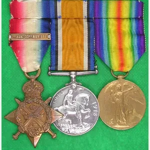 WW1 1914 MONS STAR & BAR TRIO, 5th DRAGOON GUARDS