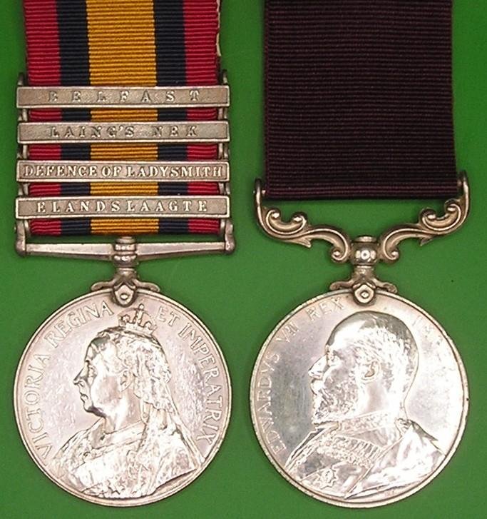 4 BAR QSA & EVII LS&GC, 2nd GORDON HIGHLANDERS, ELANDSLAAGTE & DEFENCE OF LADYSMITH — image 2