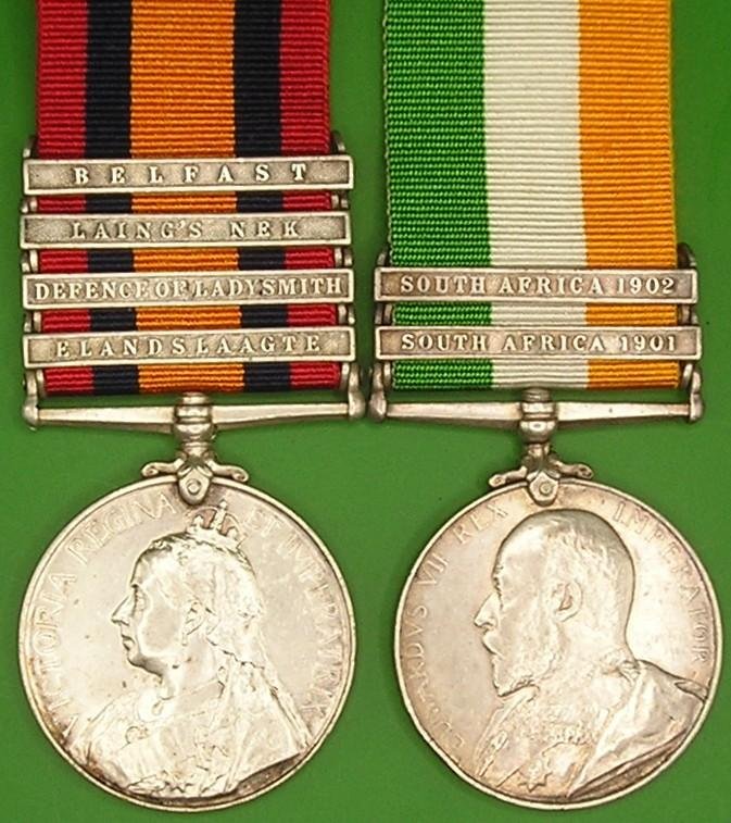 4 BAR QSA & KSA PAIR, 2nd GORDON HIGHLANDERS, ELANDSLAAGTE & DEFENCE OF LADYSMITH — image 2