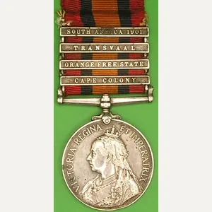 4 BAR QSA, 5th IMPERIAL YEOMANRY, DIED OF WOUNDS, 25-10-1901, …