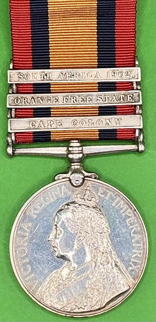 3 BAR QSA, ROYAL DUBLIN FUSILIERS, DIED KROONSTAD 21-5-1902, THE UNITS LAST BOER WAR CASUALTY — image 2