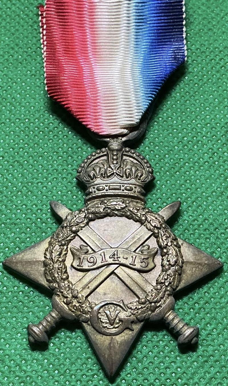 WW1 1914-15 STAR, ARGYLL & SUTHERLAND HIGHLANDERS, COMMISSIONED IN TO THE 8th BATTALION 1915 & DISCHARGED WITH A SILVER WAR BADGE — image 2