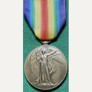 WW1 VICTORY MEDAL, 1st SIEGE BTY R.G.A, DIED FRANCE & …