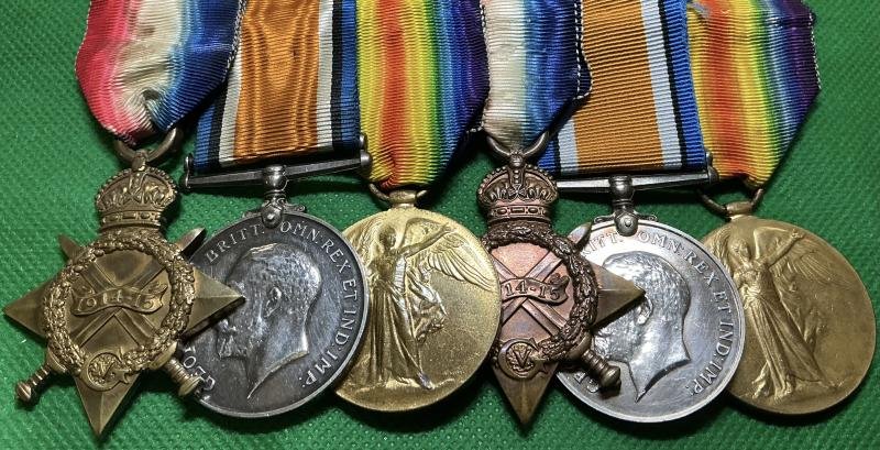 2x 1914-15 TRIOS TO BROTHERS FROM HELENSBURGH, 9th ARGYLL & SUTHERLAND HIGHLANDERS,ONE DIED OF WOUNDS AT HOME 1920 — image 2