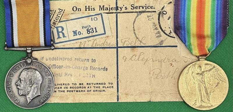 WW1 PAIR, 14th BLACK WATCH, LOST AS SEA WHEN HMS ARAGON WAS SUNK 30-12-1917, FROM PERTHSHIRE — image 2