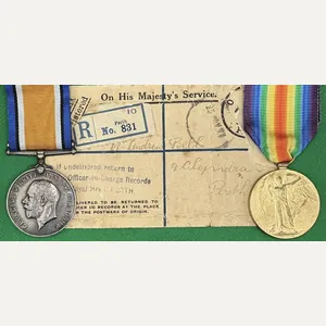 WW1 PAIR, 14th BLACK WATCH, LOST AS SEA WHEN HMS …