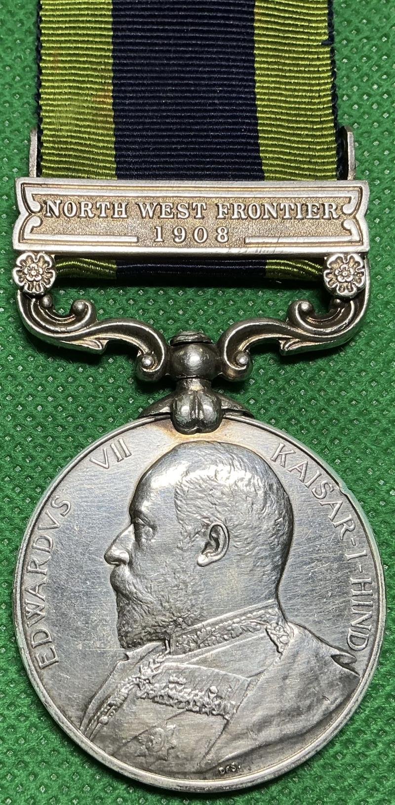 EVII IGS 1908, N.W.FRONTIER 1908, OFFICER 45th RATTRAYS SIKHS, KIA MESOPTAMIA 1-12-1917, POSTHUMOUSLY M.I.D — image 2