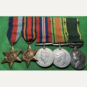 WW2 BURMA STAR GROUP WITH EFFICIENCY MEDAL, ROYAL WELSH FUSILIERS