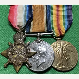 WW1 1914-15 TRIO, ROYAL MARINES, FROM HEBDEN BRIDGE