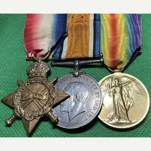 WW1 1914-15 TRIO, R.N.V.R, HAWKE BTN RND, FROM CHELTENHAM, WOUNDED …