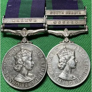 EIIR GSM MALAYA & GSM BORNEO & SOUTH ARABIA, KDG …