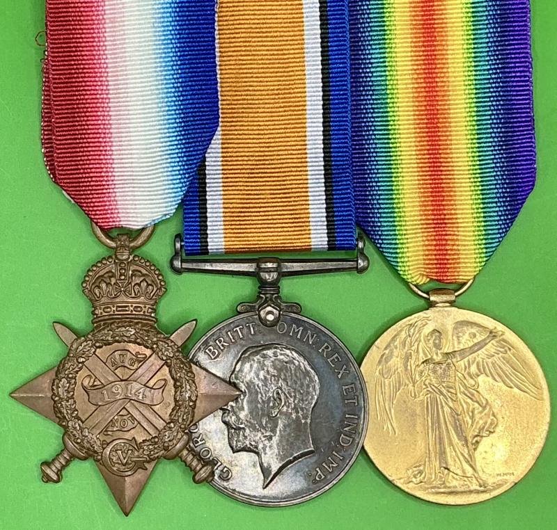 WW1 1914 STAR TRIO, 2nd SEAFORTH HIGHLANDERS, WOUNDED OCTOBER 1914 — image 2