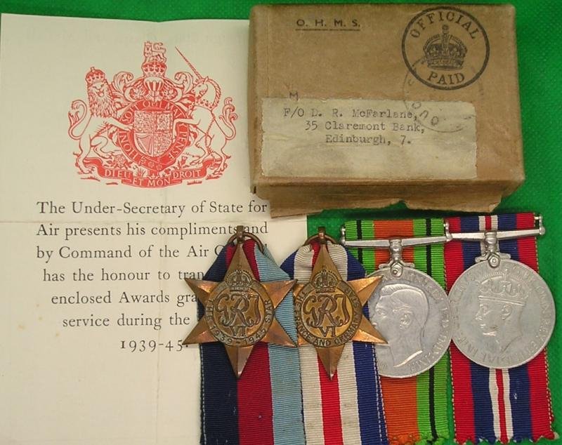 WW2 RAF OFFICERS MEDAL GROUP IN BOX OF ISSUE, A RESIDENT OF EDINBURGH — image 2