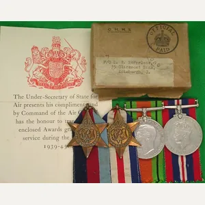 WW2 RAF OFFICERS MEDAL GROUP IN BOX OF ISSUE, A …