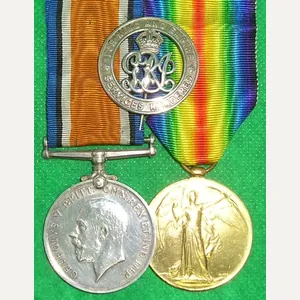 WW1 PAIR & ORIGINAL SILVER WAR BADGE, 1/5th K.O.S.B, FROM …