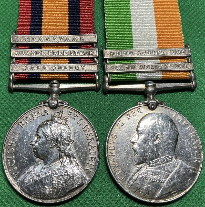 QSA & KSA PAIR, GORDON HIGHLANDERS, WOUNDED WOLVERKRAAL 11-2-1900