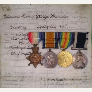 WW1 1914 STAR TRIO & LS&GC, ROYAL MARINE BRIGADE / …