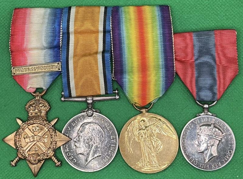 WW1 1914 STAR TRIO & GVIR ISM, 2nd BLACK WATCH, FROM PERTH, WOUNDED 1914 — image 2