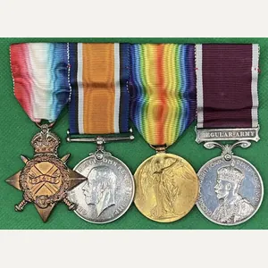 WW1 1914-15 TRIO & GV CROWNED HEAD REGULAR ARMY LS&GC, …