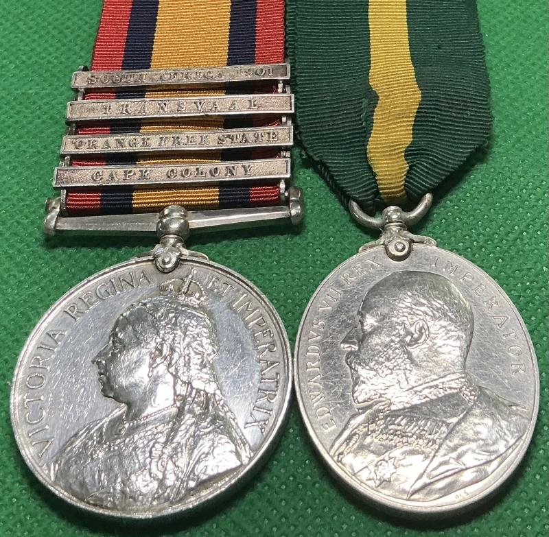 4 BAR QSA & EVII T.F.E.M, ELSWICK BATTERY,1st NORTHUMBERLAND VOLUNTEER ARTILLERY — image 2