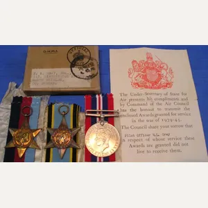 MINT BOXED WW2 CASUALTY GROUP, PILOT OFFICER, 90 SQUADRON R.A.F.VR, …