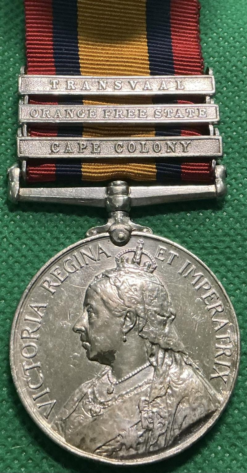 3 BAR QSA, 1st HIGHLAND LIGHT INFANTRY, P.O.W SWALKRANT 4-6-1900 & M.I.D BY METHUNE 15-2-1900 — image 2