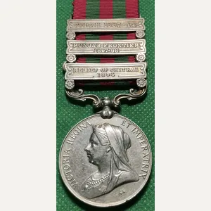 3 BAR IGS 1895, 1st GORDON HIGHLANDERS, WOUNDED DARGAI 18-10-1897