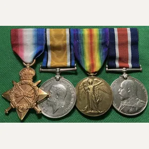 WW1 1914-15 TRIO & EVII RN GOOD SHOOTING MEDAL, HMS …