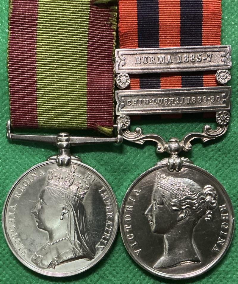 NO BAR AFGHANISTAN 1878-80 & IGS 1854 CHIN-LUSHI 1889-90 & BURMA 1885-7, OFFICER 1st MADRAS NATIVE INFANTRY — image 2