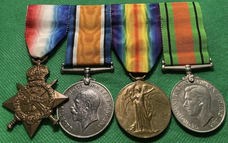 WW1 1914 MONS STAR TRIO & DEFENCE MEDAL, CAPTAIN, 1st KINGS DRAGOON GUARDS — image 2