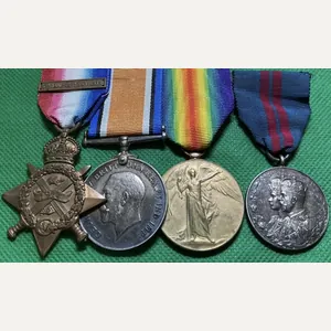 WW1 1914 MONS STAR & BAR TRIO WITH 1911 CORONATION …