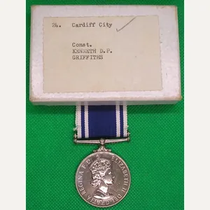 MINT BOXED EIIR POLICE LONG SERVICE, CARDIFF CITY POLICE