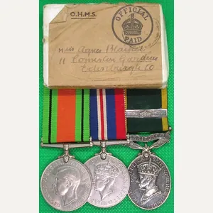 WW2 A.T.S OFFICERS GROUP WITH TERRITORIAL EFFICIENCY MEDAL & 2nd …
