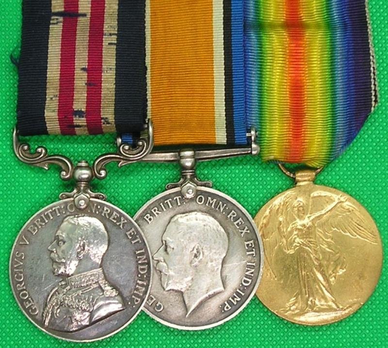 WW1 MILITARY MEDAL & PAIR, 7th LANCASHIRE FUSILIERS FROM DARLINGTON — image 2