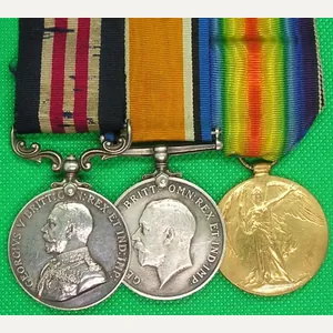 WW1 MILITARY MEDAL & PAIR, 7th LANCASHIRE FUSILIERS FROM DARLINGTON