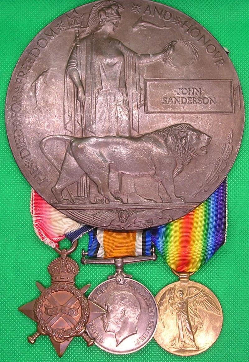 WW1 1914-15 TRIO & MEMORIAL PLAQUE, 8th & 2nd BLACK WATCH, DIED PERSIAN GULF 29-6-1916 FROM HAWICK — image 2
