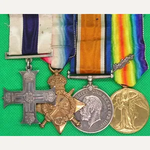 WW1 MILITARY CROSS & 1914-15 TRIO, R.G.A OFFICER, TWICE M.I.D, …