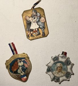 WWI FRENCH FLAGS x 3