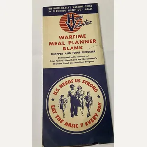 WWII WARTIME MEAL PLANNER BOOKLET