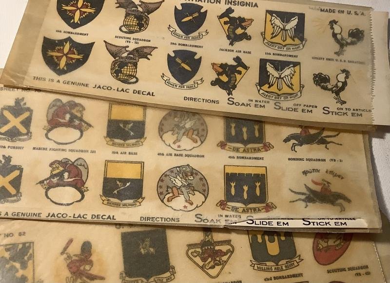 WWII US BOMB GROUP INSIGNIA TRANSFERS — image 2