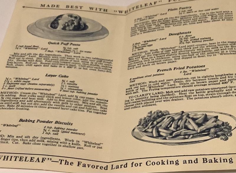 WARTIME ERA WHITE-LEAF PURE LARD LEAFLET — image 2