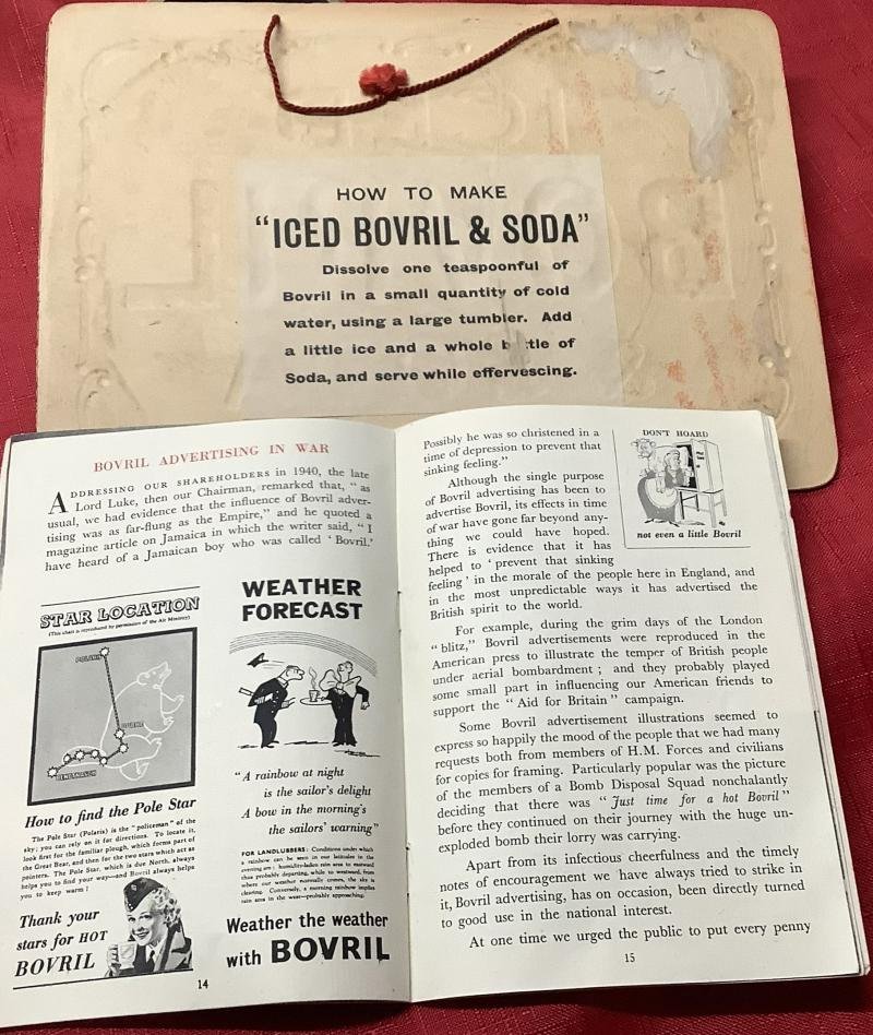 WWI ORIGINAL BOVRIL SIGN & BOOKLET — image 2
