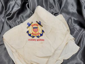 WWII ERA SWEETHEART COAST GUARD LARGE HANDKERCHIEF