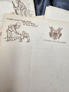LOT OF WWII ARMY THEMED WRITING PAPER