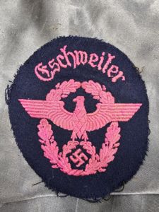 WWII GERMAN FIRE POLICE SHOULDER PATCH ESCHWEILER