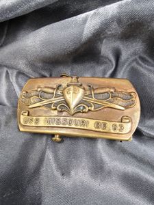 USS MISSOURI BRASS BELT BUCKLE