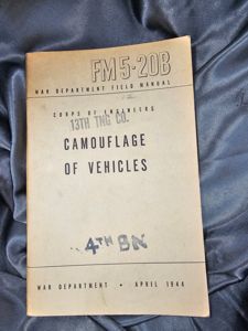 WWII US CAMOUFLAGE OF VEHICLES TRAINING MANUAL