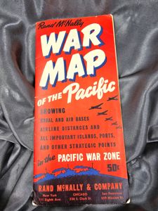 WWII ERA RAND MCNALLY MAP OF THE PACIFIC