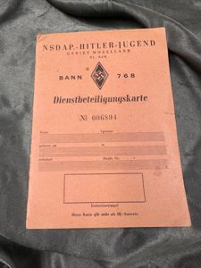 WWII GERMAN HJ QUALIFICATION CARD